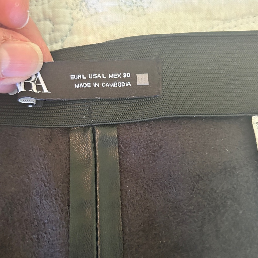 ZARA Faux Leather Trousers - Side-zip - Black - LRG - Picture 7 of 13